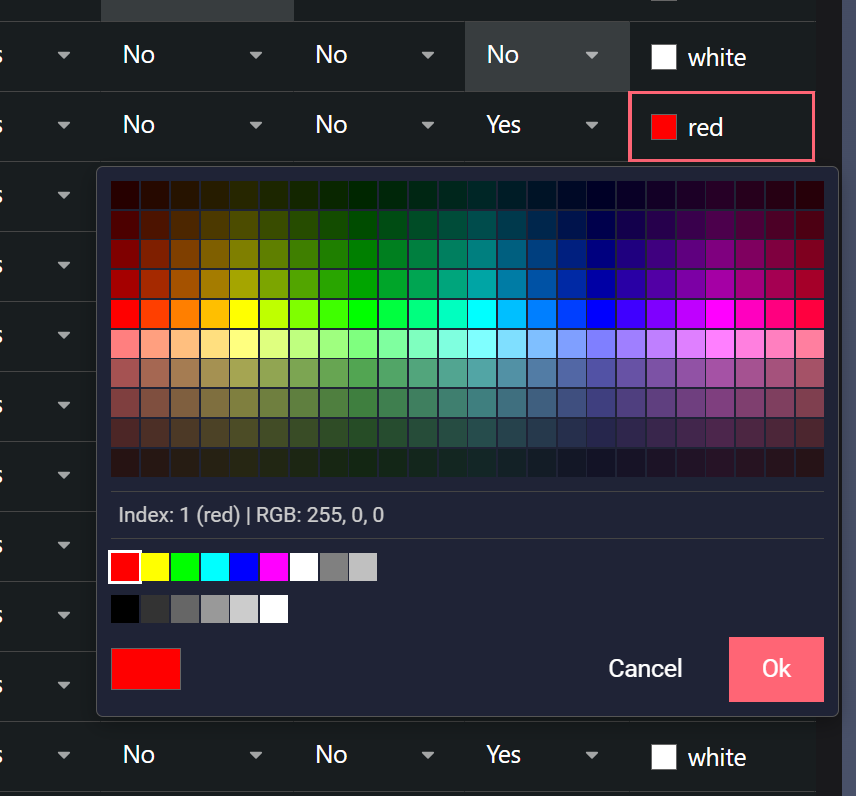 Layer color picker