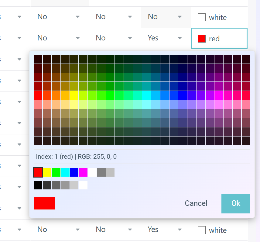 Layer color picker